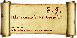 Háromszéki Gergő névjegykártya
