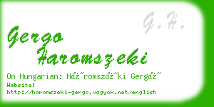 gergo haromszeki business card